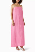 Delphi Strapless Maxi Dress in Organic Linen