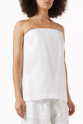 Delphi Strapless Top in Organic Linen