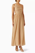 Iris Maxi Dress in Cotton Silk-blend