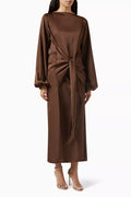 Lania Puff-sleeve Midi Dress