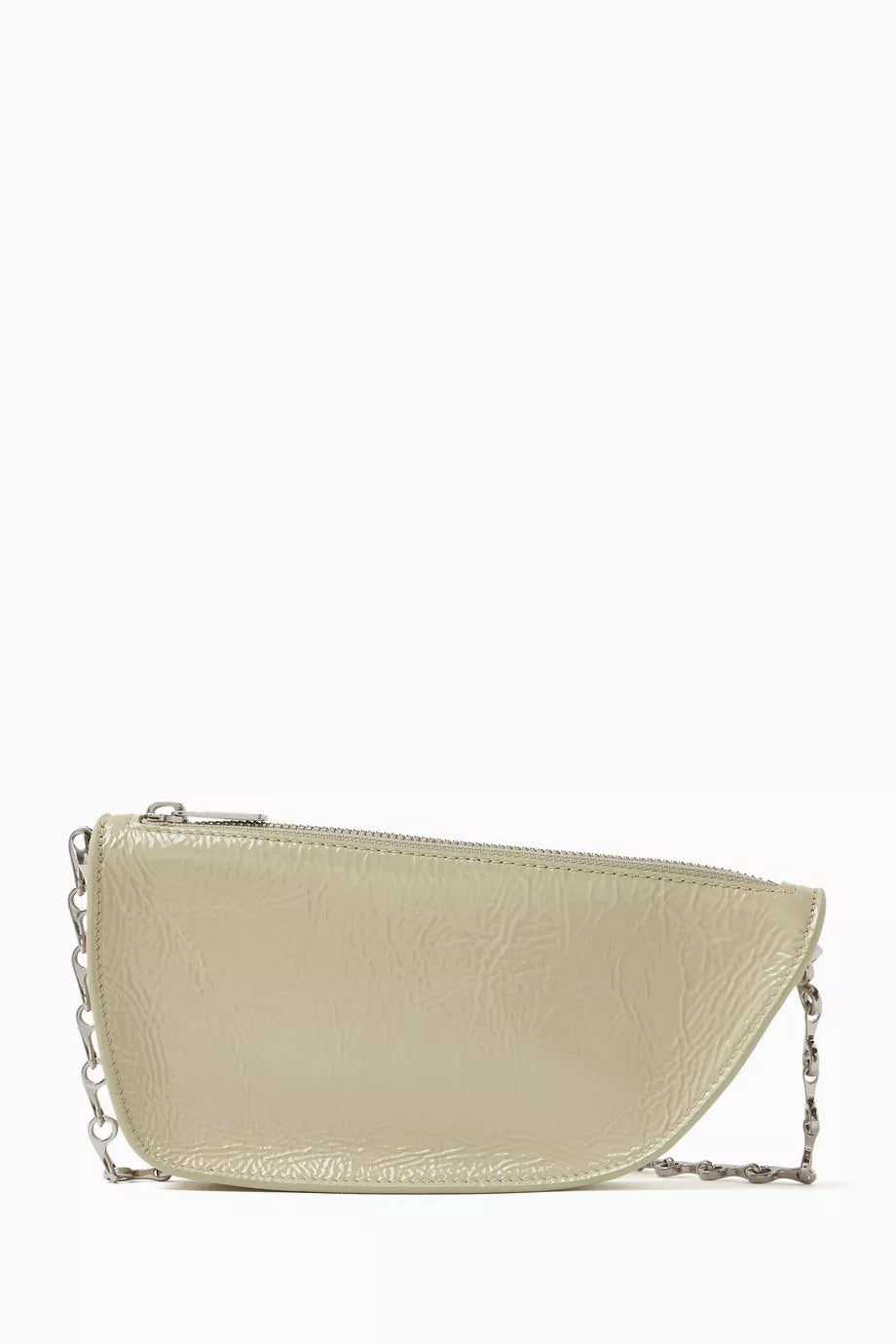 Micro Shield Shoulder Bag in Crinkled Leather