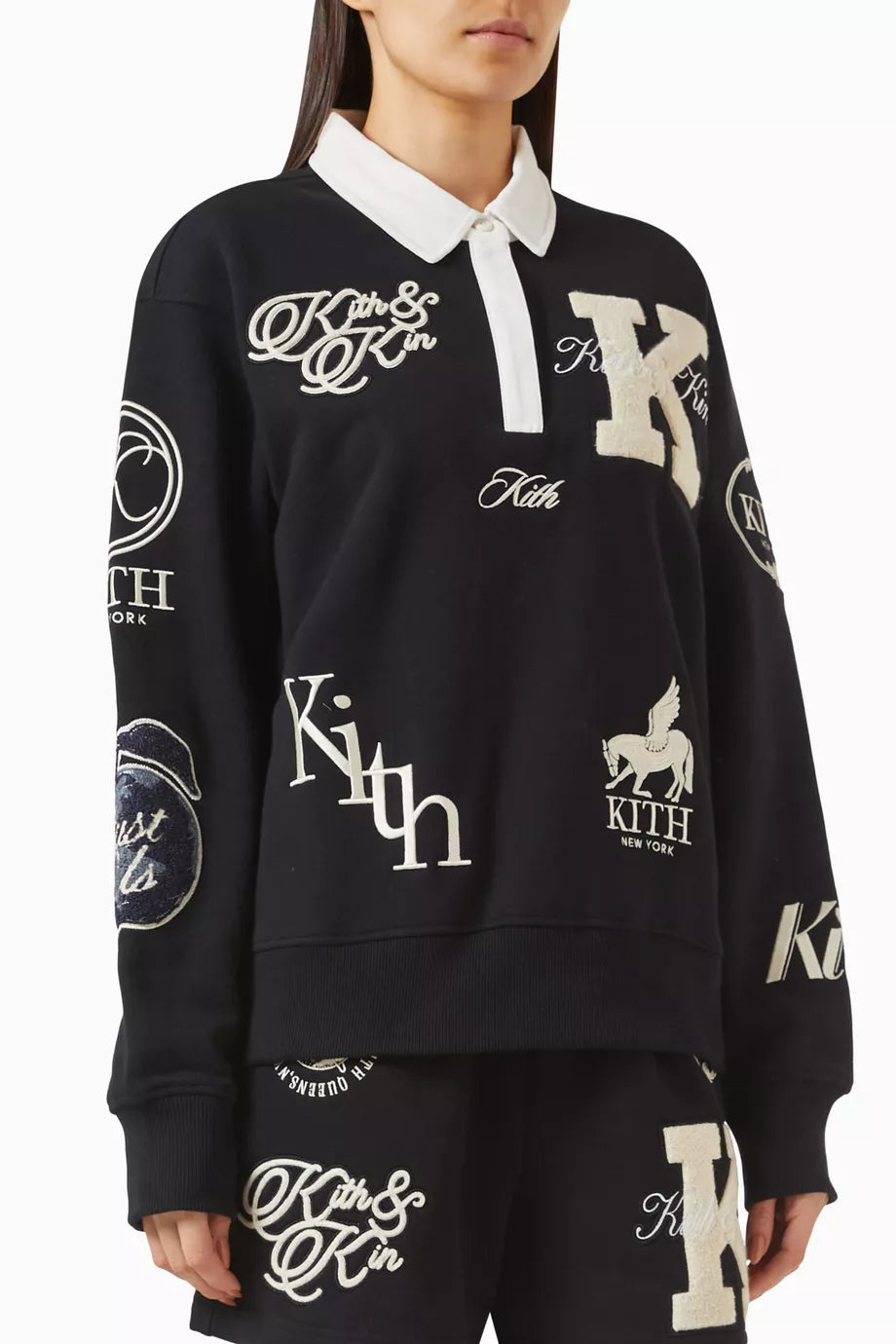 Emery Logo Rugby Shirt in Cotton Fleece