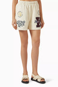 Emery Logo Patchwork Shorts in Cotton