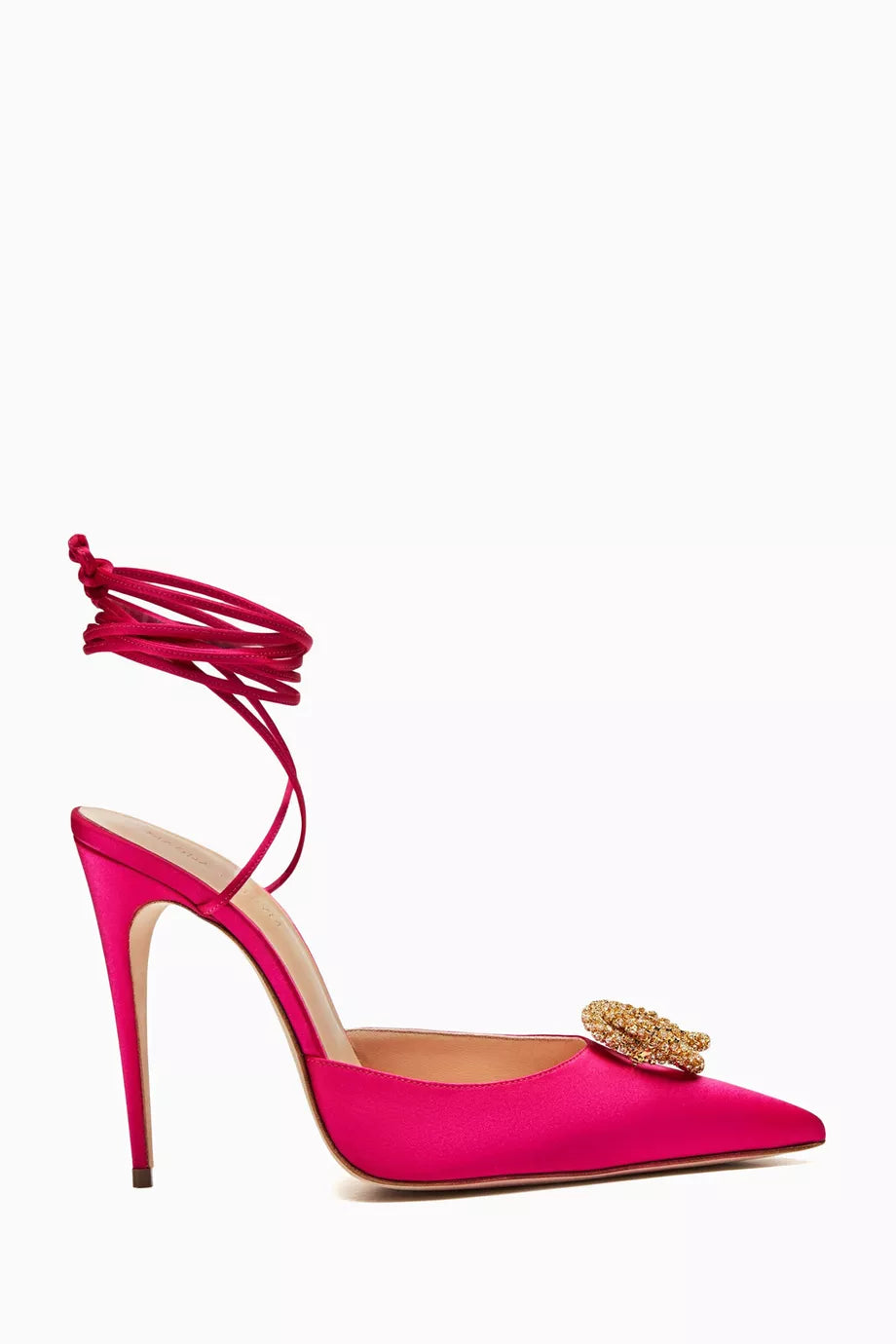 Crystal 110 Lace-up Pumps in Satin