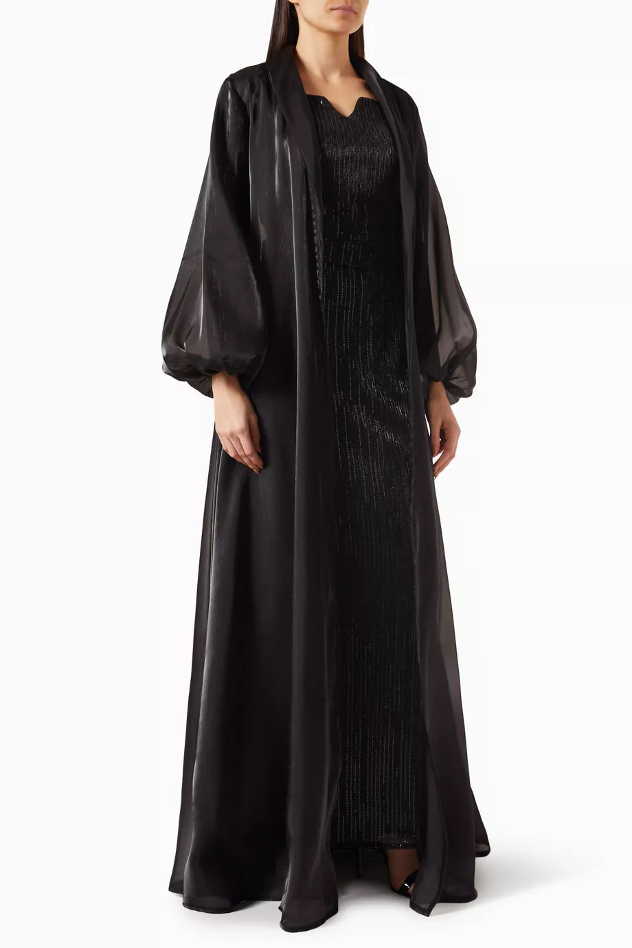 Detachable Cape-style Maxi Dress