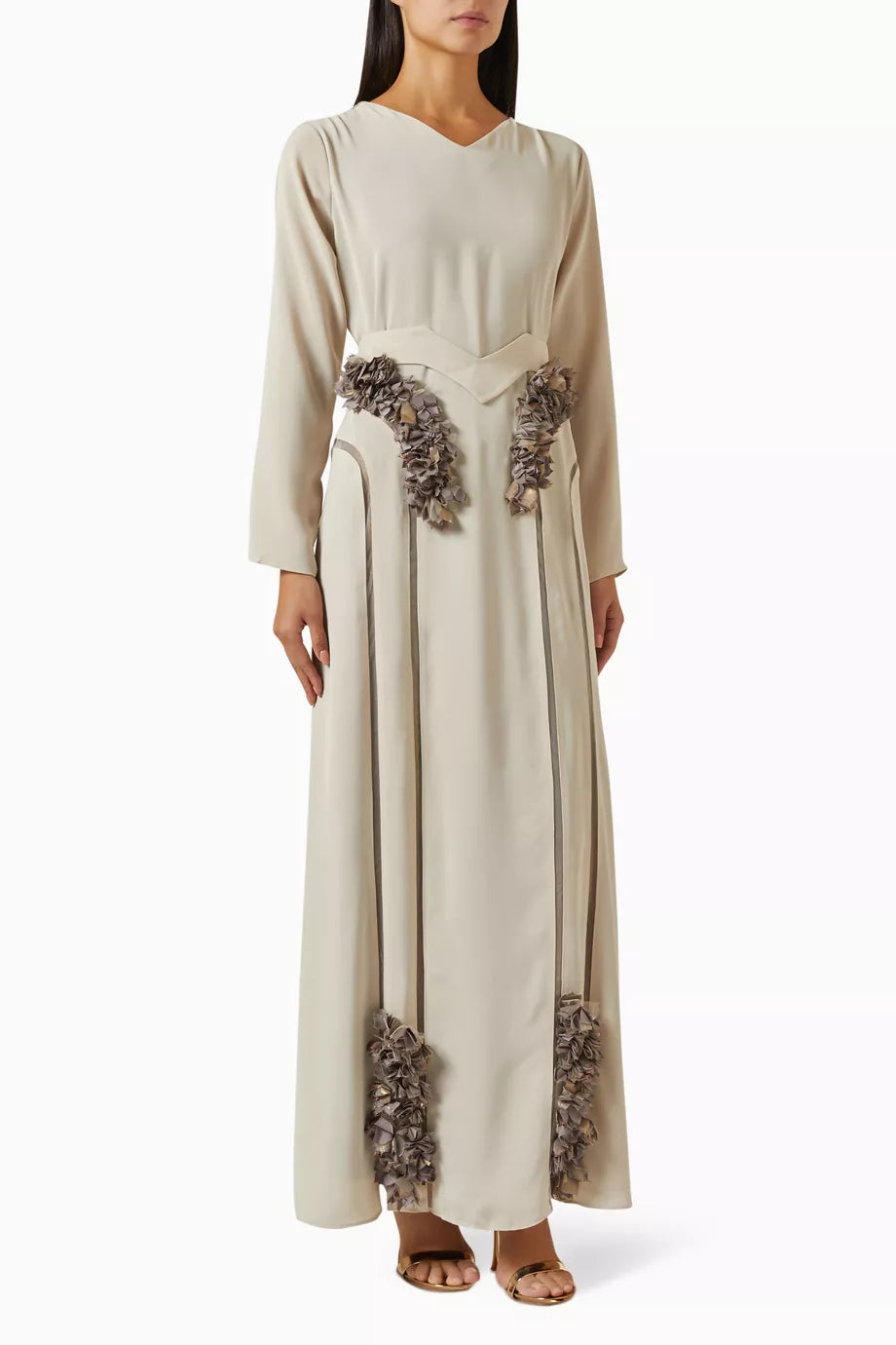 Belted Floral Maxi Dress