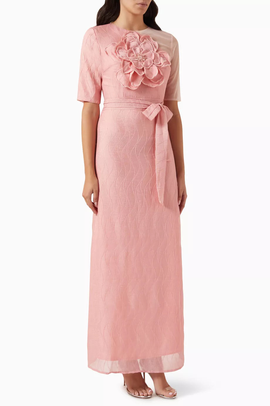 3D Floral Maxi Dress in Tulle