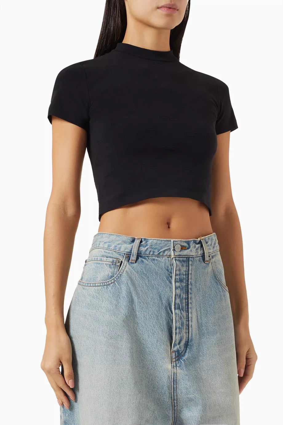 BB Monogram Swim Fitted Bikini T-shirt in Technical Fabric