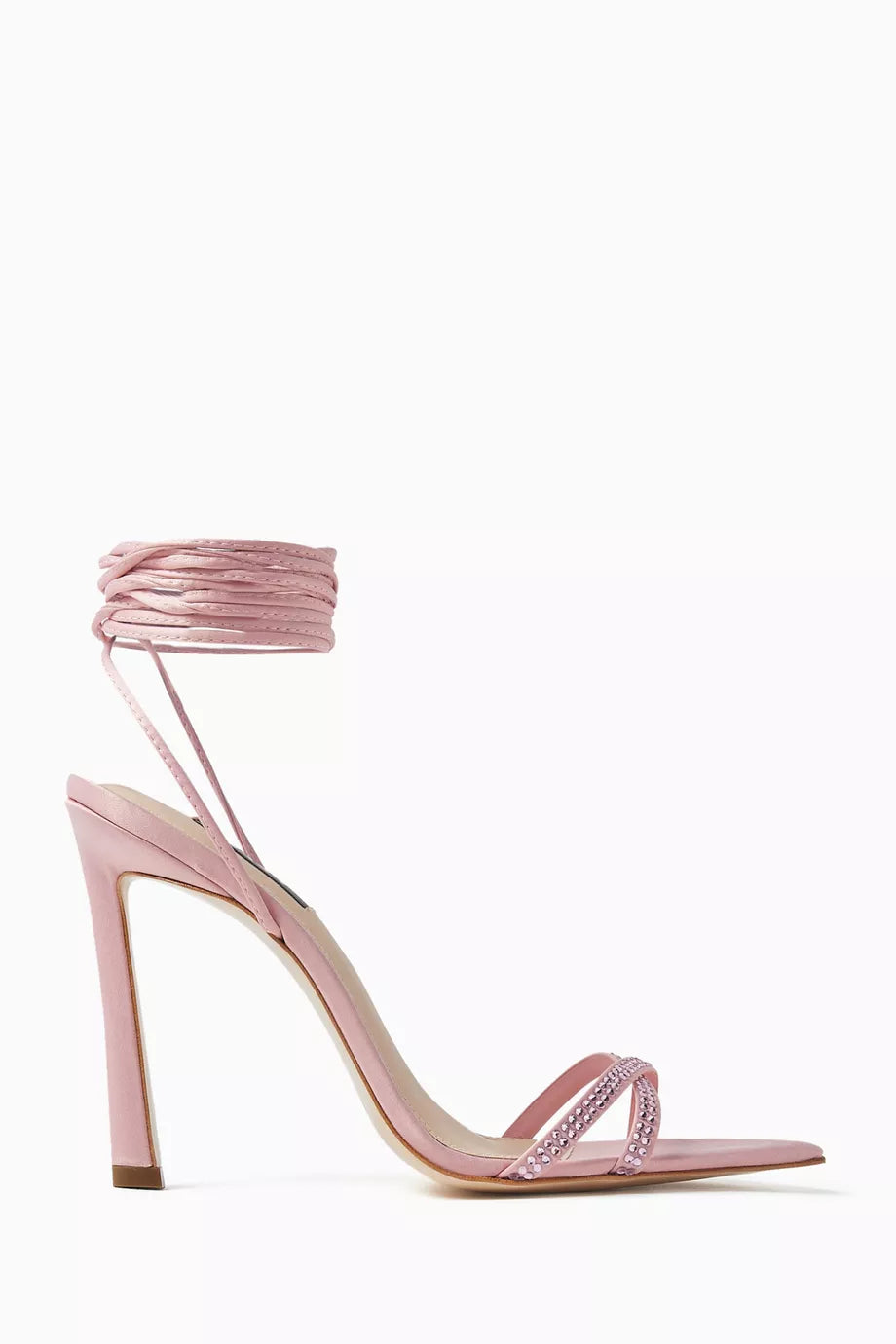 Bree 100 Crystal-embellished Sandals in Satin