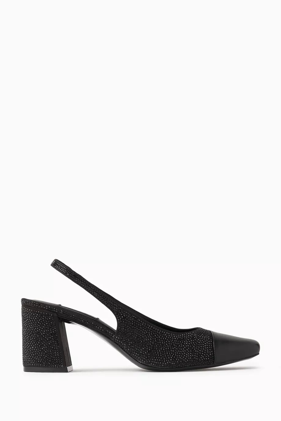 Marcy 65 Crystal-embellished Slingback Pumps in Satin