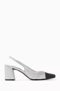 Marcy 65 Crystal-embellished Slingback Pumps in Satin