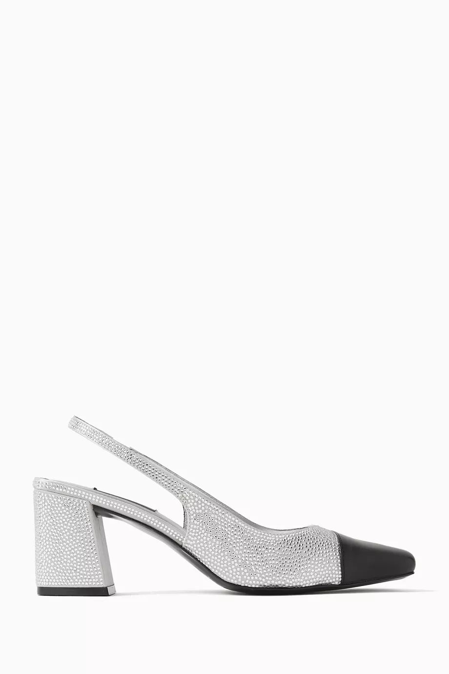 Marcy 65 Crystal-embellished Slingback Pumps in Satin