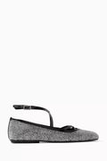 Mina Crystal-embellished Ballerinas in Patent Leather
