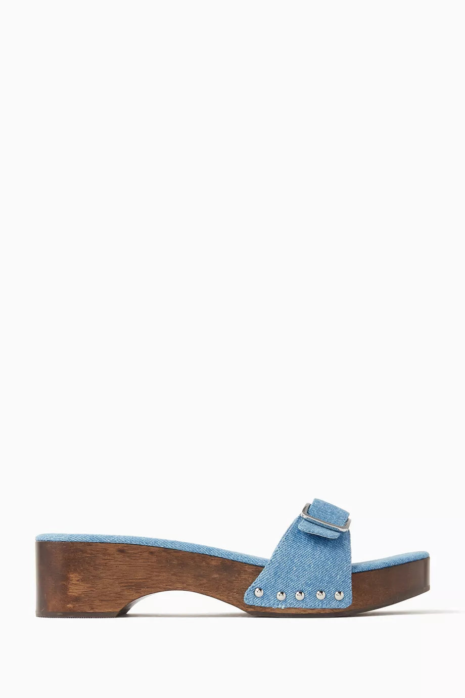Platza 40 Studded Clogs in Denim