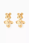 Double Flower Drop Earrings in 14kt Gold Vermeil