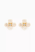 Flower Pearl Earrings in 14kt Vermeil Sterling Silver