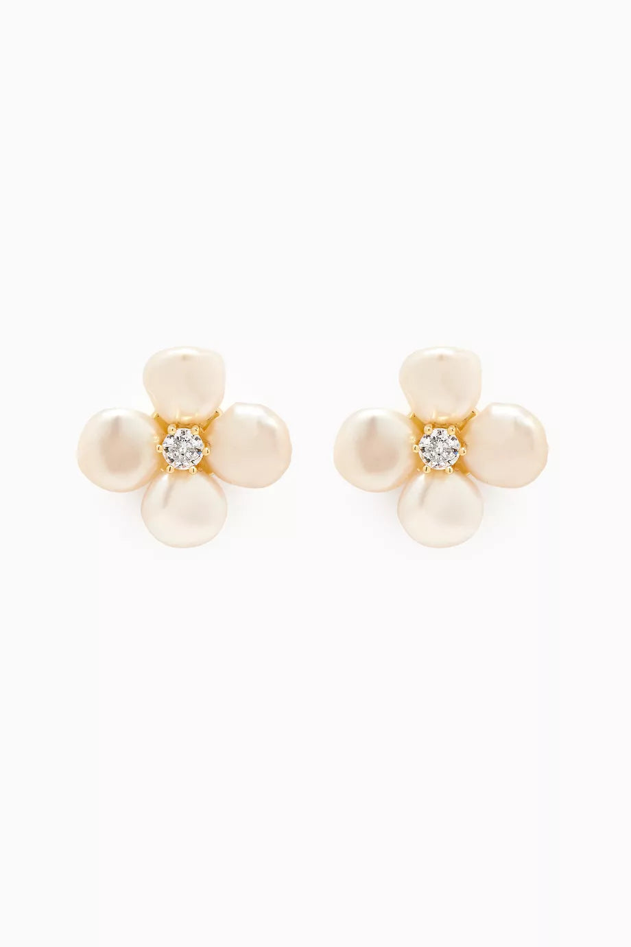 Flower Pearl Earrings in 14kt Vermeil Sterling Silver