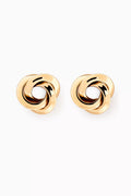 Interlocking Stud Earrings in 14kt Gold-plated Brass