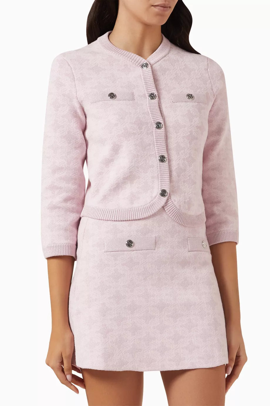 Menthe Cardigan in Jacquard-knit