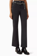 Chain Belt Wide-leg Jeans in Denim
