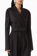 Double-breasted Crop Blazer in Wool