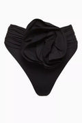 Flower Appliqué Bikini Briefs in Stretch Nylon