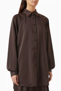 Alia Cut-out Shirt in Satin