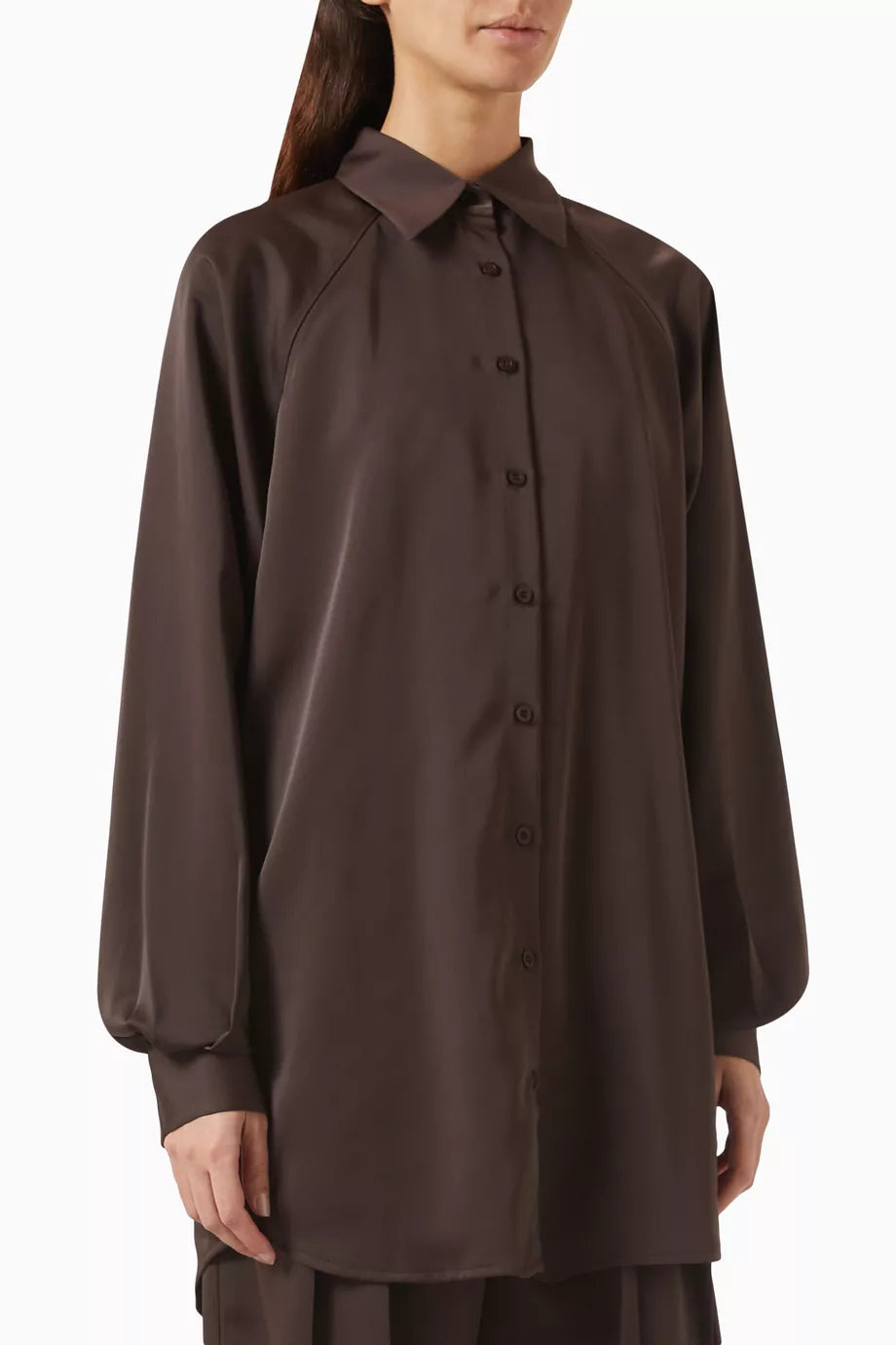 Alia Cut-out Shirt in Satin