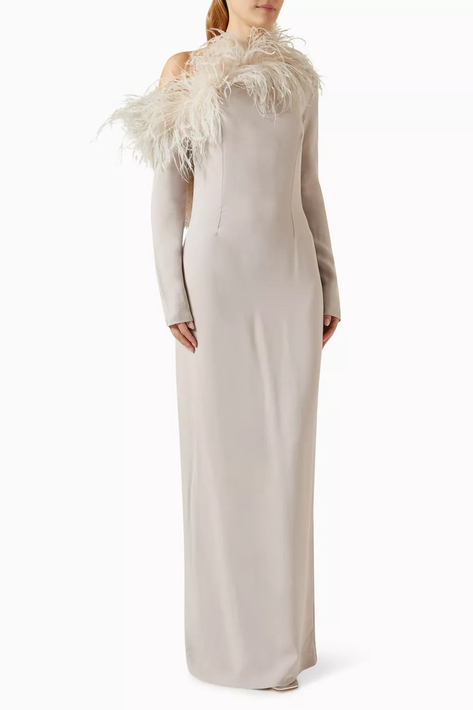 Garbo Feather-trim Maxi Dress