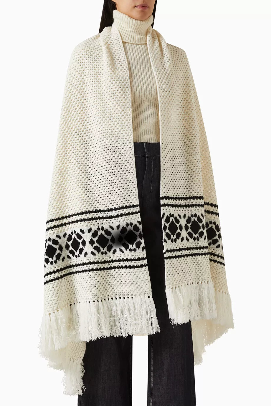 Large Peplo Scarf in Wool-cashmere Blend