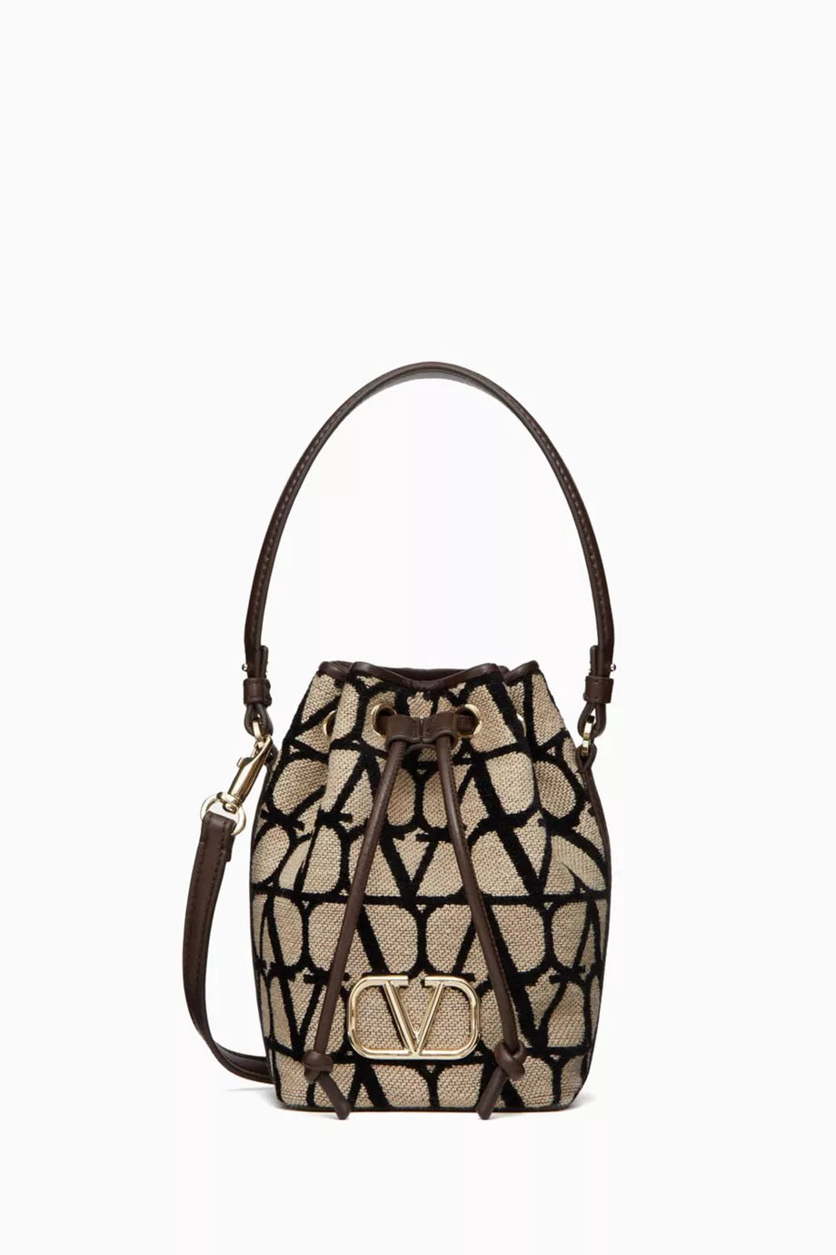 Valentino Garavani Mini VLOGO Signature Toile Iconographe Bucket Bag in Canvas