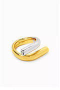 Ana Two Tone Ring in 12kt Plated Brass