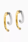 Mini Luna Two Tone Earrings in 12kt Plated Brass