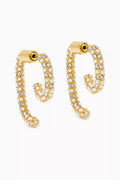 Mini Luna Pearl & Crystal Earrings in 12kt Plated Brass
