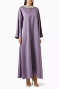 Embellished Neckline Kaftan in Silk