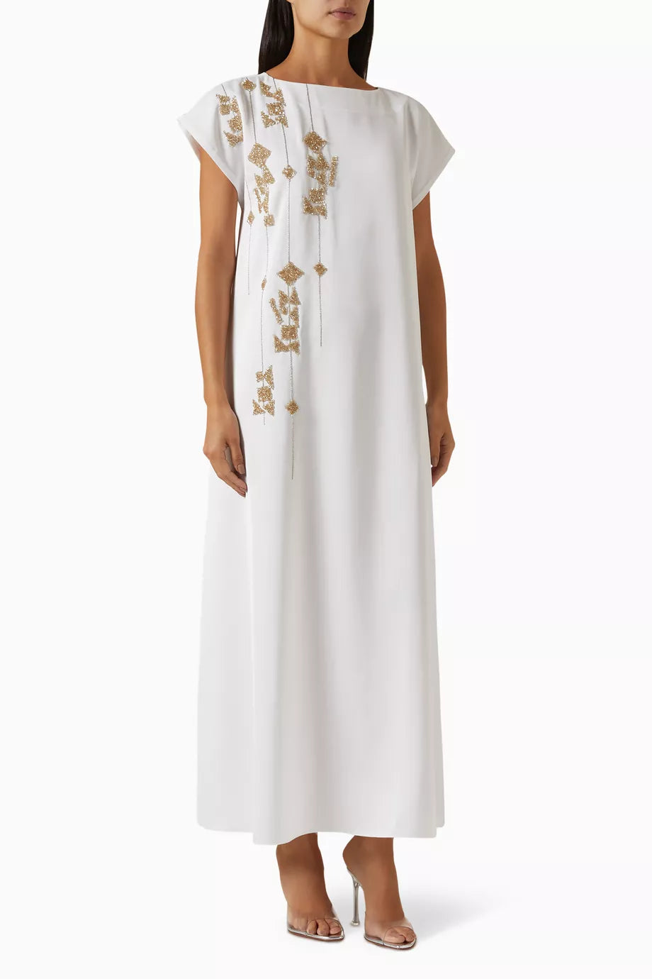 Linear Jewels Kaftan in Crepe