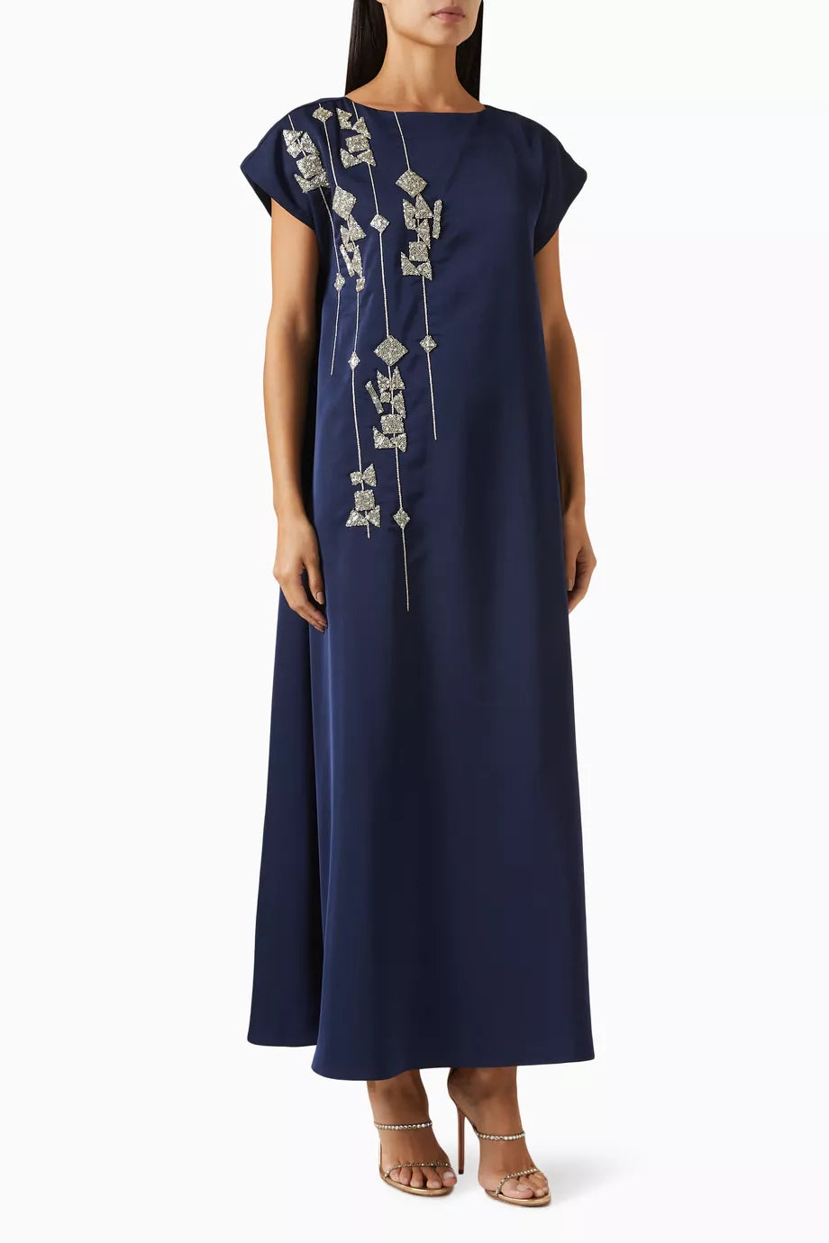 Linear Jewels Kaftan in Silk