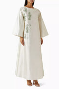 Linear Jewels Kaftan in Raw Silk