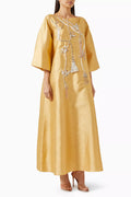 Embellished Kaftan in Raw Silk