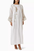 Embellished Sleeves Sheer Kaftan in Silk-organza