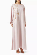 Abstract Embroidered Kaftan in Crepe