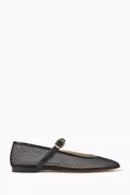 Mary Jane Ballerina Flats in Mesh