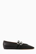 Claudia Ballerina Flats in Leather
