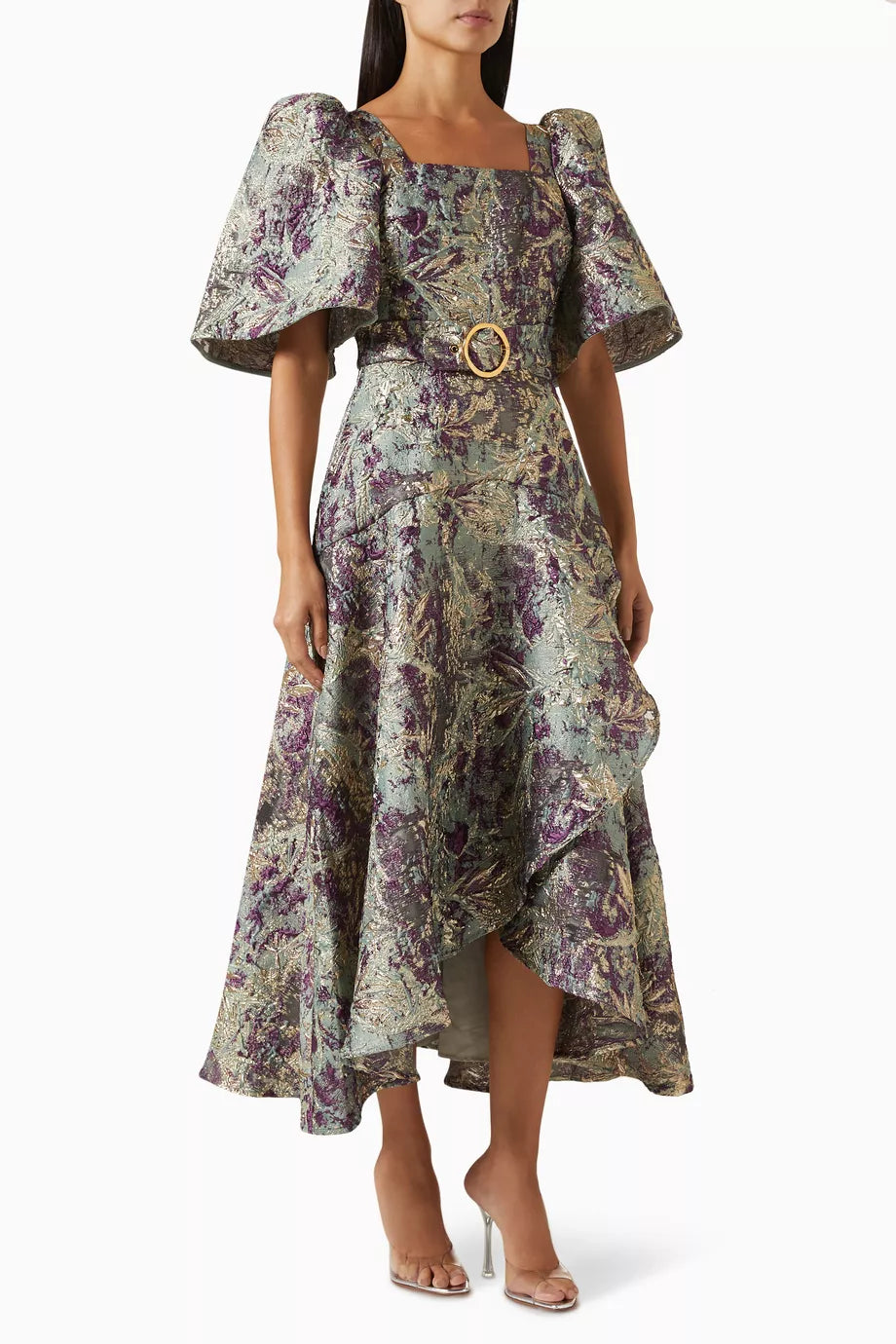 Floral Belted Midi Dress