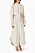 Crochet-detail Shirt Maxi Dress